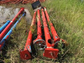 Selling Off-Site - (4) 6" Augers (3) @ 15' & (1) @ 11' Lengths. Located at Beiseker, AB Viewing By Appointment Call Graham @ 403-968-7697. *Note: Buyer Responsible for Lifting and Loading.*