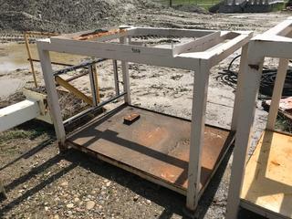 Selling Off-Site Steel Stand w/Fork Pockets. Located at Beiseker, AB Viewing By Appointment Call Graham @ 403-968-7697. *Note: Buyer Responsible for Lifting and Loading.*