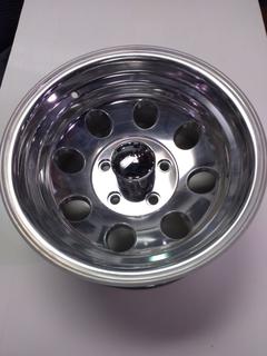 4 x Unused in Box MICKEY THOMPSON 15"X8" POLISHED 5" ON 5 HOLE & FIT CHART, Part #MT 90000000927.