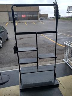 Black Metal Display Rack, 74"x40".