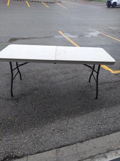 Folding Plastic Table, 72"x30".