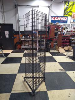 3-Sided Black Metal Display Rack.