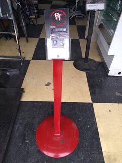 Red Metal/Acrylic Pamplet Stand, 40"H.