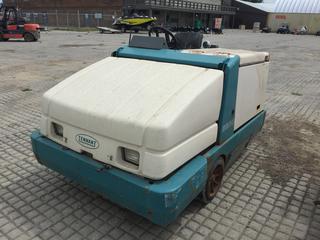 Tennant 6600 Parking Lot Sweeper S/N 6600-25619. Requires Repair. Showing 845 Hours.
