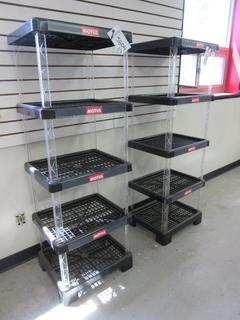 Off-Site - (2) Motul Plastic Shelves.  Call Chris For Viewing @ 403 512-2504. Location: 100, 6143 48 Ave. Red Deer, AB Note:  Buyer Responsible For Lifting & Loading. Items Available For Load Out July 28th to 31st, 9:00 am to 4:00 pm Only. Items Left Onsite After July 31st, 2020 Will Be Considered Abandoned.