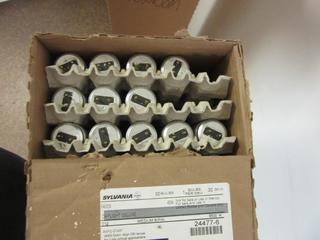 Box of Sylvania Flurescent Bulbs.