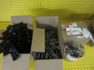 (4) Boxes of Various Lengths & Sizes Display Pegs for Peg Board & Slat Board.