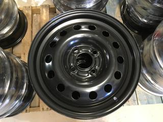 Set of (4) RSSW X41546 Black Steel Wheels, 15x6, 4-108 Bolt Pattern.