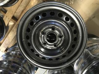 Set of (4) RSSW X42552 Black Steel Wheels, 15x6, 5-114.3 Bolt Pattern.