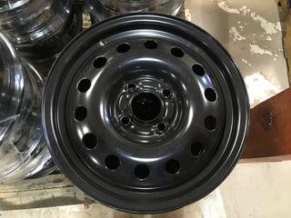 Set of (4) RSSW X41546 Black Steel Wheels, 15x6, 4-108 Bolt Pattern.