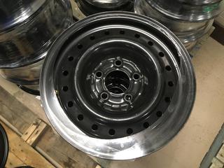 Set of (4) RSSW X42554 Black Steel Wheels, 15x6, 5-114.3 Bolt Pattern.