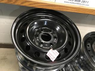 Set of (4) RSSW 43768 Black Steel Wheels, 17x7, 6-139.7 Bolt Pattern.