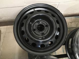 (2) RSSW X40862 Black Steel Wheels, 14x6.5, 4-100 Bolt Pattern.