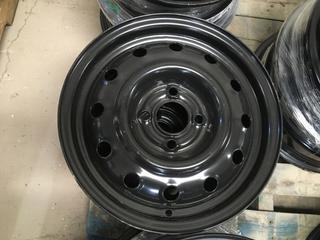 (2) RSSW X41442 Black Steel Wheels, 14x5.5, 4-100 Bolt Pattern.