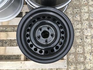 (2) RSSW X41453 Black Steel Wheels, 14x6.5, 5-100 Bolt Pattern.