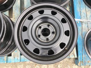 (2) Black Steel Wheels, 16x6.5, 5 Bolt.