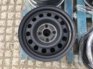 (2) RSSW X41448 Black Steel Wheels, 14x5.5, 4-100 Bolt Pattern.