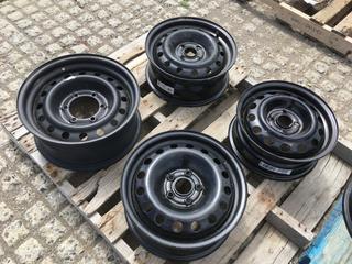 (4) Assorted Black Steel Wheels.