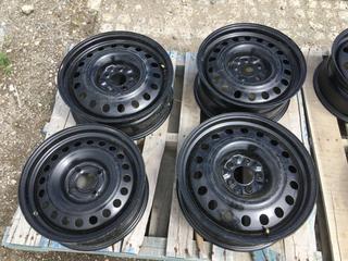 (4) Assorted Black Steel Wheels.