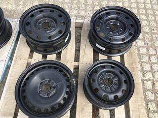 (4) Assorted Black Steel Wheels.