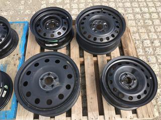 (4) Assorted Black Steel Wheels.