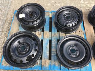 (4) Assorted Black Steel Wheels.