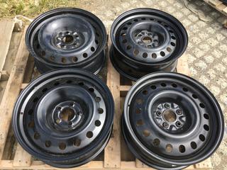 (4) Assorted Black Steel Wheels.