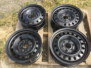 (4) Assorted Black Steel Wheels.