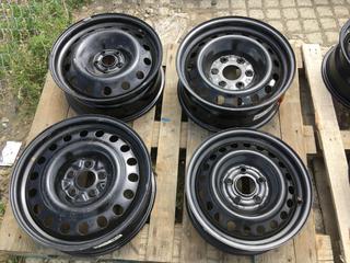 (4) Assorted Black Steel Wheels.