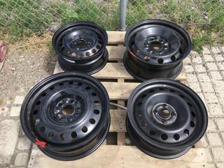 (4) Assorted Black Steel Wheels.