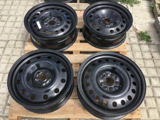 (4) Assorted Black Steel Wheels.