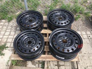 (4) Assorted Black Steel Wheels.