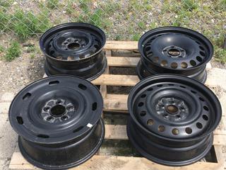 (4) Assorted Black Steel Wheels.