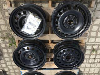 (4) Assorted Black Steel Wheels.