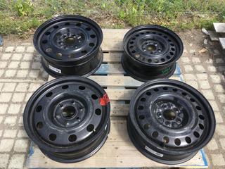 (4) Assorted Black Steel Wheels.