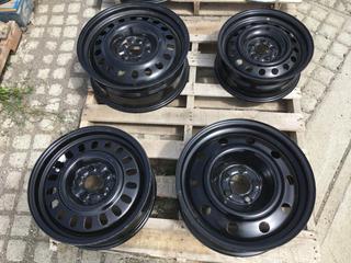 (4) Assorted Black Steel Wheels.