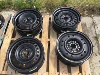 (4) Assorted Black Steel Wheels.