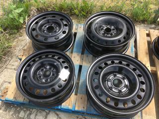 (4) Assorted Black Steel Wheels.