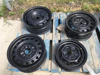 (4) Assorted Black Steel Wheels.