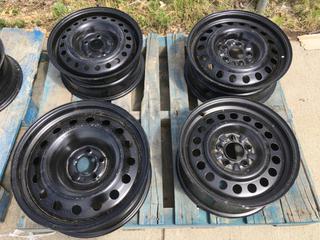 (4) Assorted Black Steel Wheels.