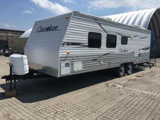 2008 Cherokee Lite Grey Wolf 28 DD, Bunk House, New floor installed last week, Air Conditioning, Queen bed in front, Stainless steel sink, Sleeps 9, Rear Door Entry for Bunkhouse, Comes with a one-year old battery and an anti-sway hitch and sway bars, One owner, well kept, very clean. S/N 4X4TCKD208KC08153