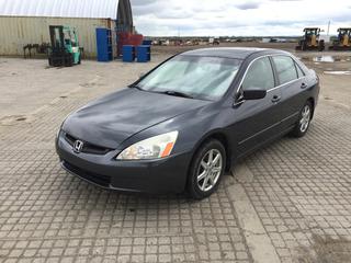 2003 Honda Accord 4 Door Sedan c/w 3.0L, Auto, A/C. Showing 190,407 Kms. S/N 1HGCM66463A805791.