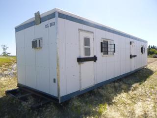 40' L x 8' W Skid Mounted Office Trailer C/w 2 Entry/Exit Doors, Furnace, Portable A/C 