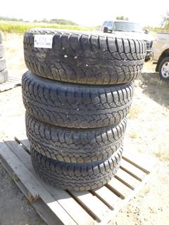 (4) Champiro Ice Pro 2 Studded Winter Tires, Size LT 265/70R17 w/ Rims and Sensor, 6 Stud Spots On Rims, (WR-1)