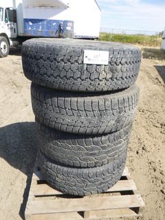 (4) Goodyear Wrangler LT 245/75R17 Winter Tires w/ 8 Stud Rims, (WR-1)
