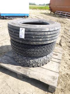 (1) Bridgestone R-250 245/70R19.5 Tire, (1) Aeolus HN 366 225/70R19.5 Tire, (1) Hercules 5-309 225/70R19.5 Tire, (WR-1)