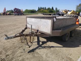 Custom T/A 8' Utility Trailer c/w Ball Hitch, 145/R10 Tires, Removal Tail Gate *NOTE: No VIN, Off Road Use Only*