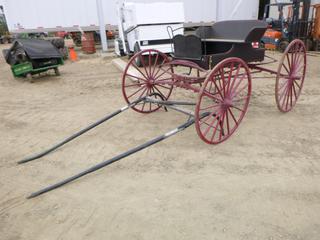 Horse Drawn Carriage, 38" Wood Spoke Wheels, Rear Luggage Area