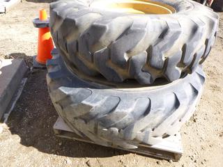 (2) Firestone Super Ground Grip Tires, 14.00-24 TG, G-2/l-2 Nylon, 10 Bolt Up Pattern, (WR-1)