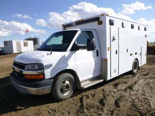 2012 GMC Ambulance c/w 6.0L, A/T, A/C, Showing 340,429 KM, 225/75R16 Tires, VIN 1GB3G3CG1C1105345 *NOTE: Starts With Boost, Requires New Battery*